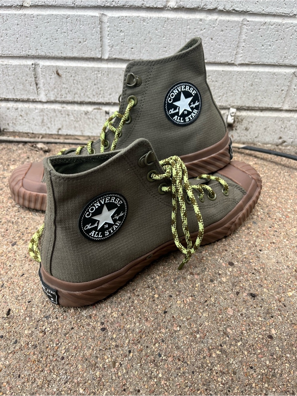 Converse Chuck 70 Bosey High Utility Gum Olive High Top Sneakers with Brown Sole